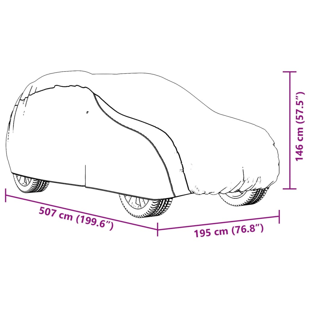 Autoabdeckung für SUV mit Schnallenriemen Voll Silbern XL