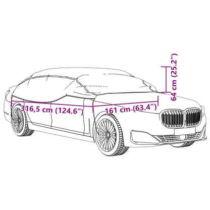 Autoabdeckung Halbgarage mit Haken Silbern XL