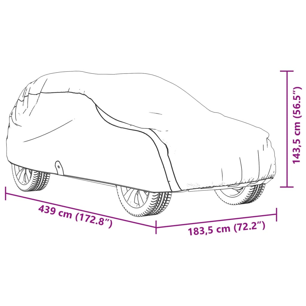 Autoabdeckung für SUV Voll Grau M Vliesstoff