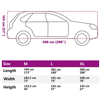 Autoabdeckung für SUV Voll Grau XL Vliesstoff