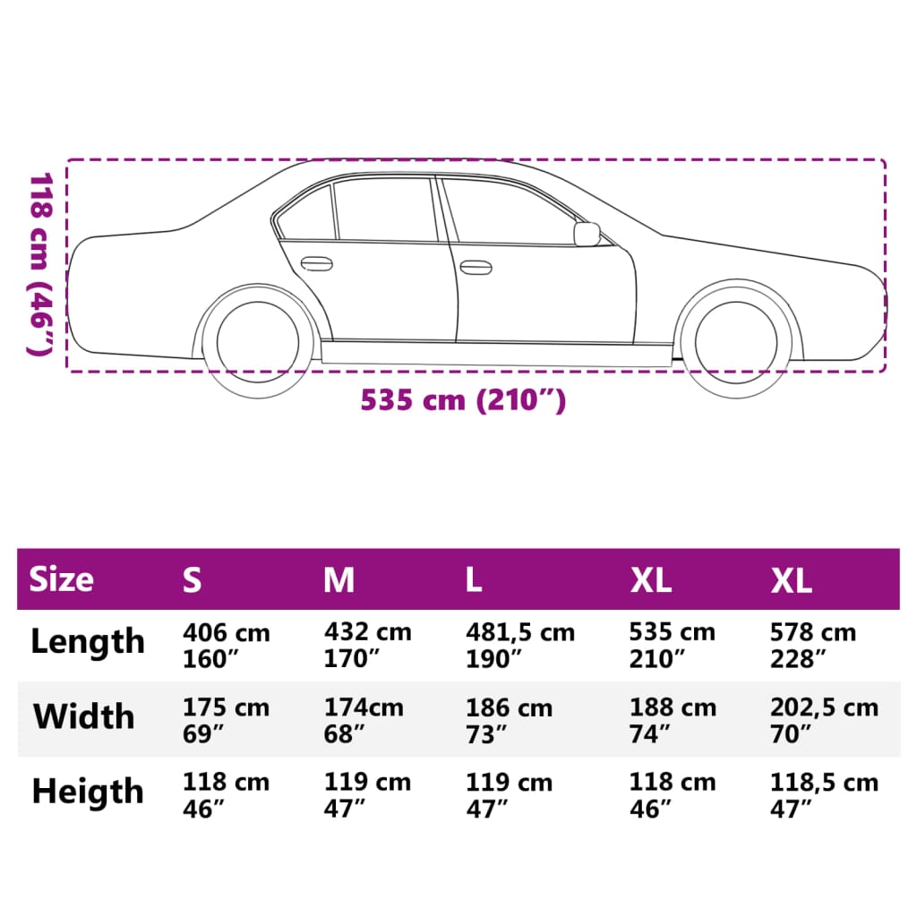 Autoabdeckung für Limousine Hagelschutz Voll XL Grau & Silbern