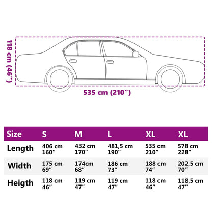 Autoabdeckung für Limousine Hagelschutz Voll XL Grau & Silbern