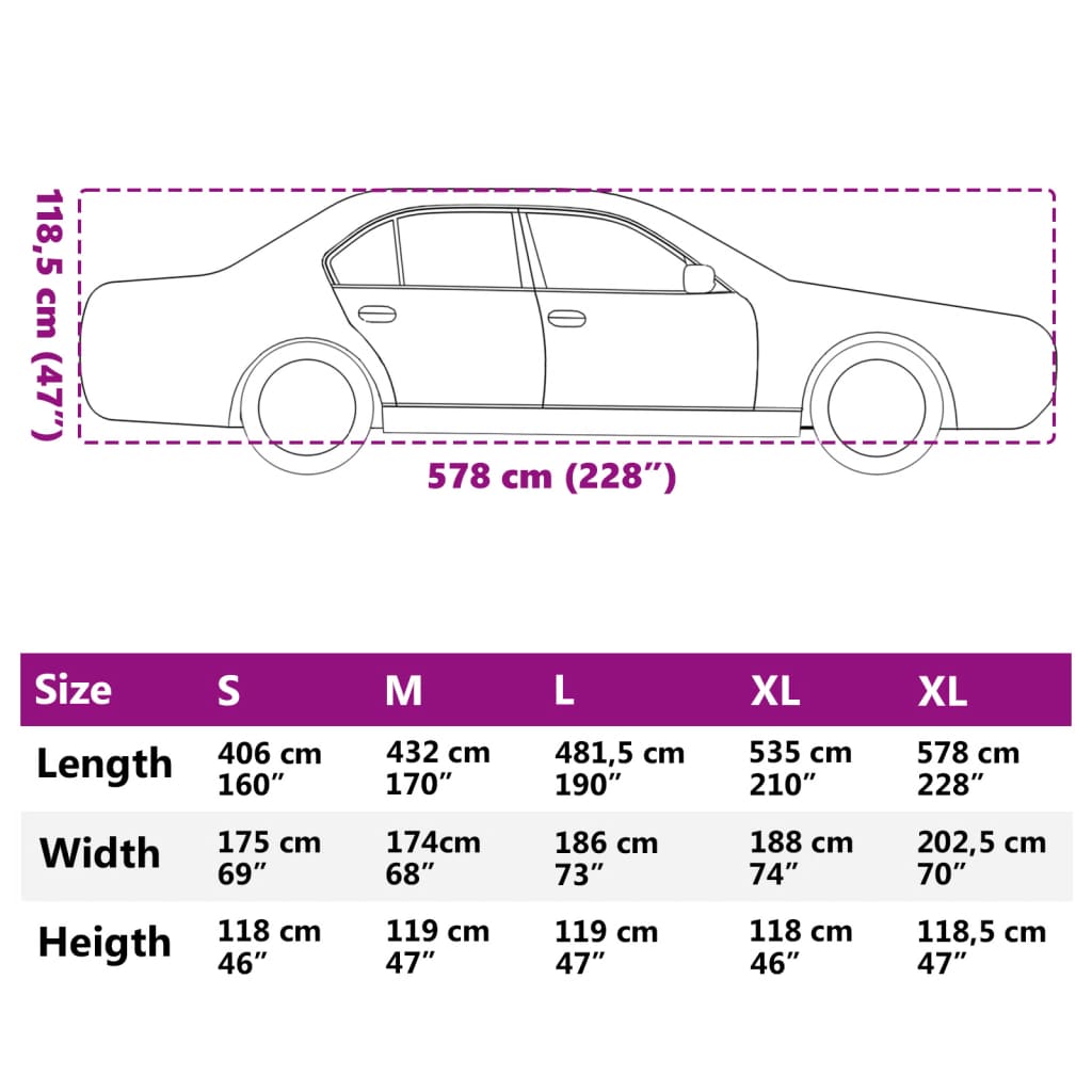 Autoabdeckung für Limousine Hagelschutz Voll XXL Grau & Silbern