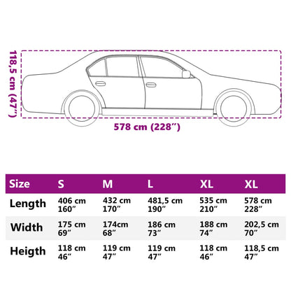 Autoabdeckung für Limousine Hagelschutz Voll XXL Grau & Silbern