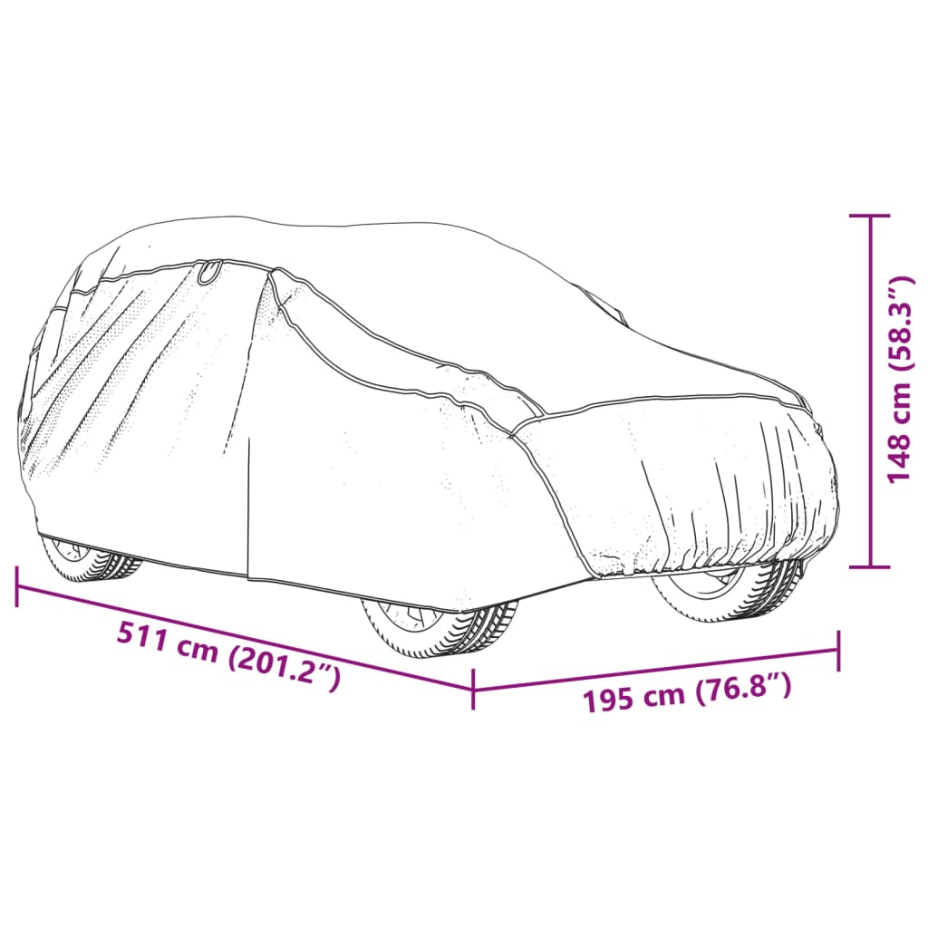 Autoabdeckung für SUV Hagelschutz Voll XL Grau & Silbern