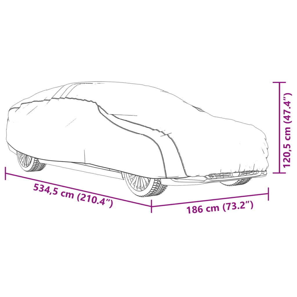 Autoabdeckung für Limousine Schnallenriemen Voll Silber XL PEVA