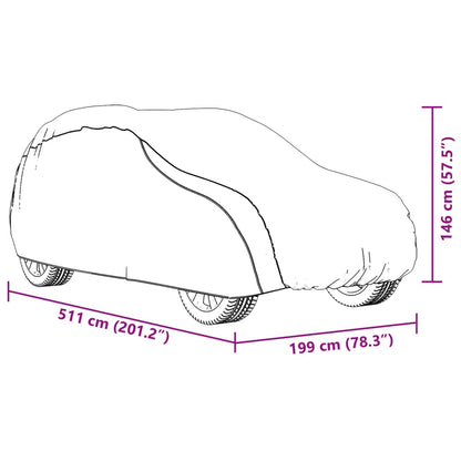 Autoabdeckung für SUV mit Schnallenriemen Voll Silbern XL PEVA