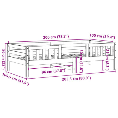 Massivholzbett ohne Matratze 100x200 cm Kiefernholz