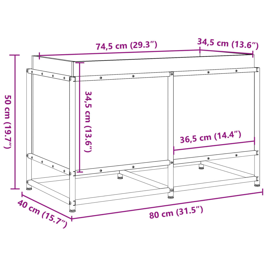 Pflanzkübel 80x40x50 cm Massivholz Douglasie