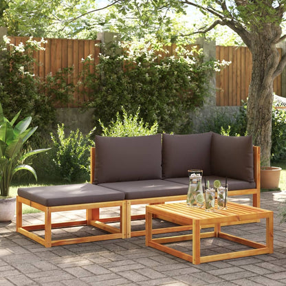 Gartensofa mit Kissen 2-Sitzer Massivholz Akazie