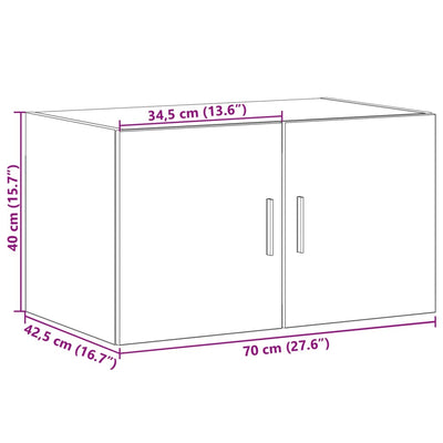 Wandschrank Schwarz 70x42,5x40 cm Holzwerkstoff