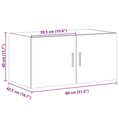 Wandschrank Schwarz 80x42,5x40 cm Holzwerkstoff