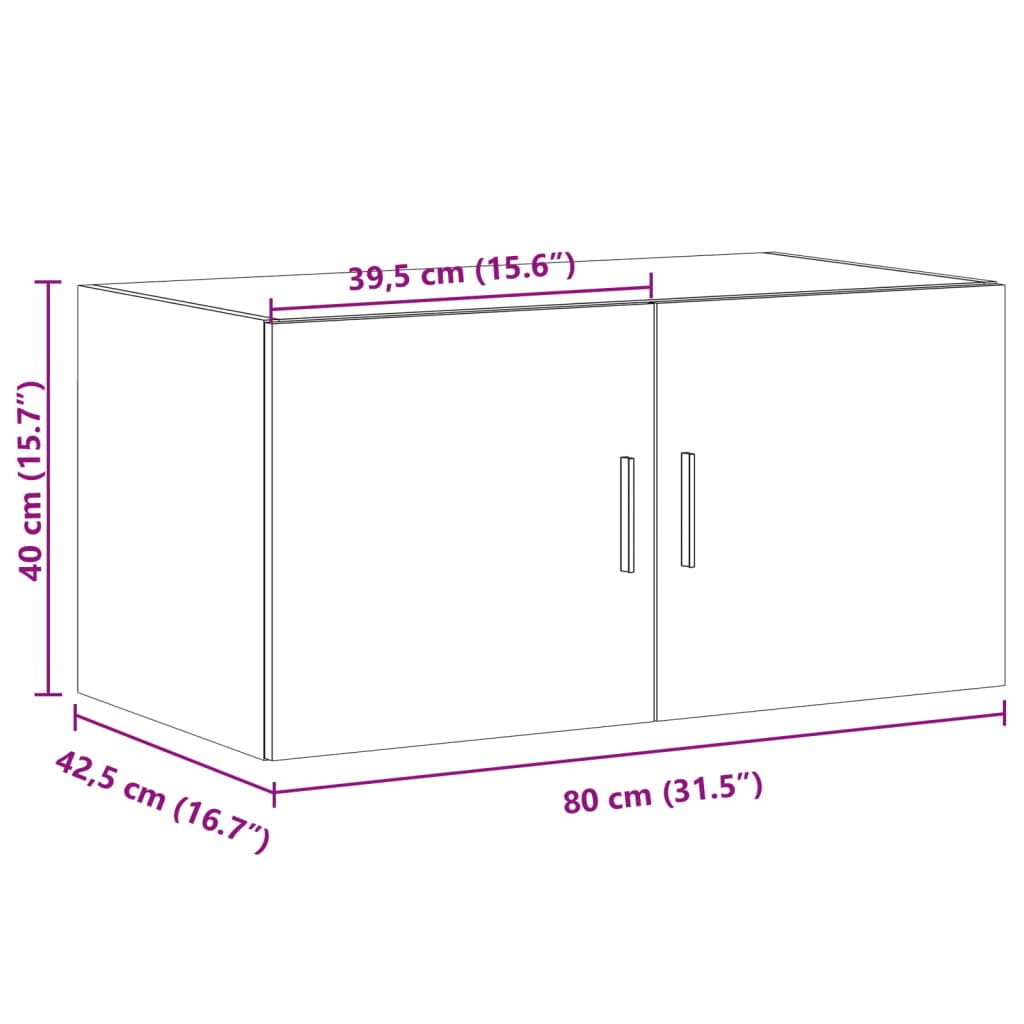 Wandschrank Betongrau 80x42,5x40 cm Holzwerkstoff