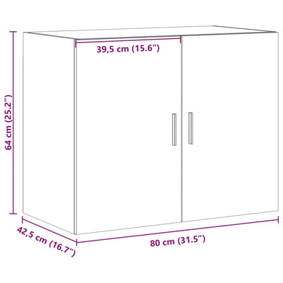 Wandschrank Weiß 80x42,5x64 cm Holzwerkstoff