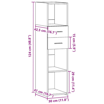 Highboard Sonoma-Eiche 30x42,5x124 cm Holzwerkstoff