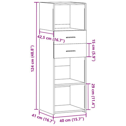 Highboard Weiß 40x42,5x124 cm Holzwerkstoff