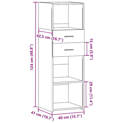 Highboard Räuchereiche 40x42,5x124 cm Holzwerkstoff