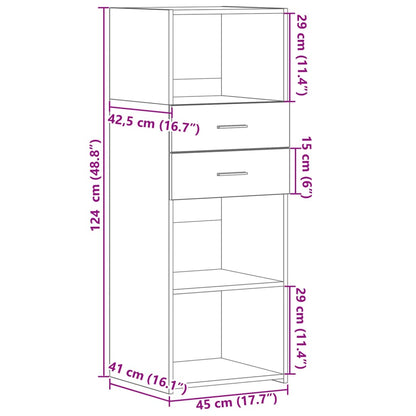 Highboard Weiß 45x42,5x124 cm Holzwerkstoff