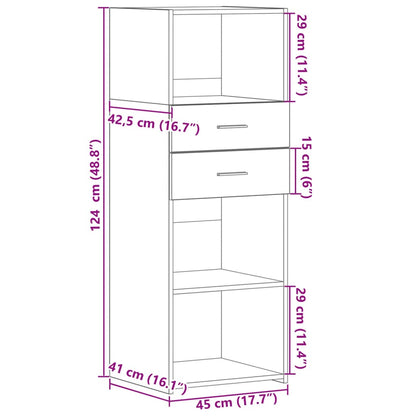 Highboard Sonoma-Eiche 45x42,5x124 cm Holzwerkstoff