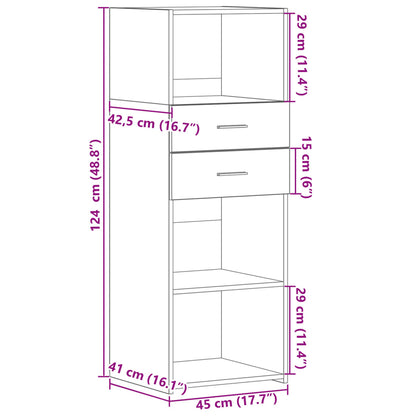 Highboard Betongrau 45x42,5x124 cm Holzwerkstoff