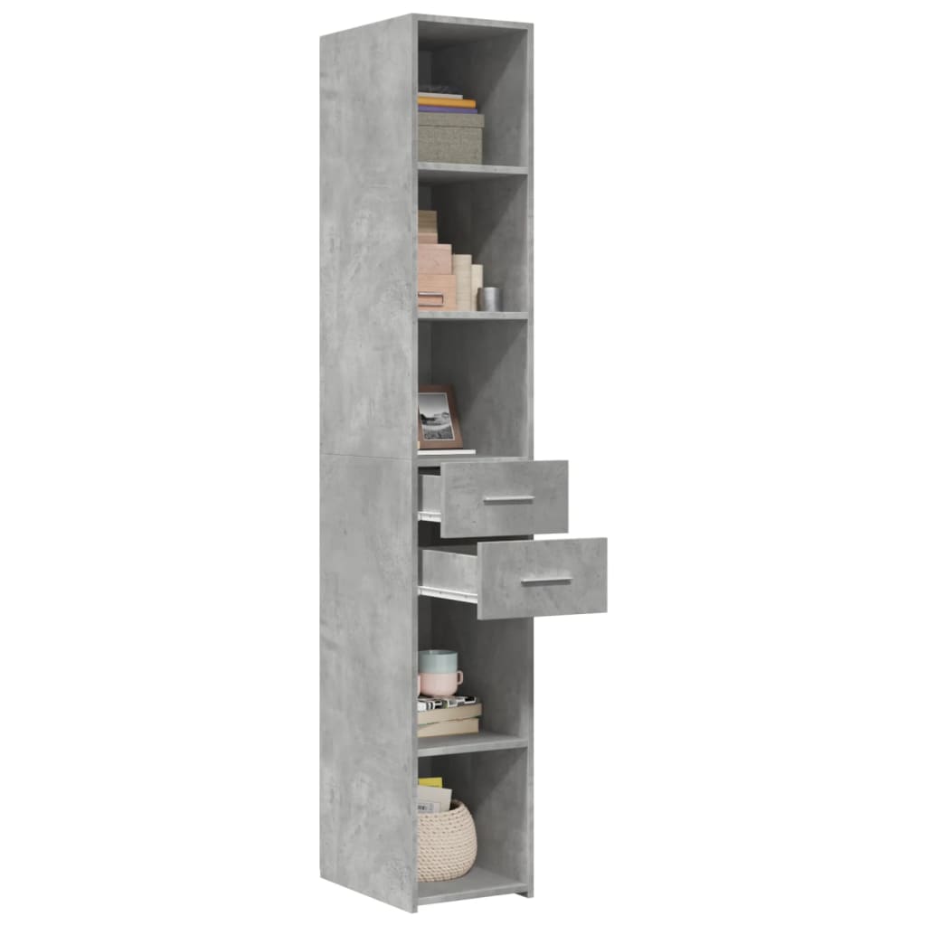 Highboard Betongrau 30x42,5x185 cm Holzwerkstoff