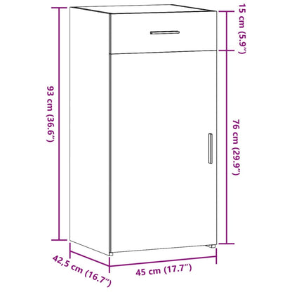 Sideboard Betongrau 45x42,5x93 cm Holzwerkstoff