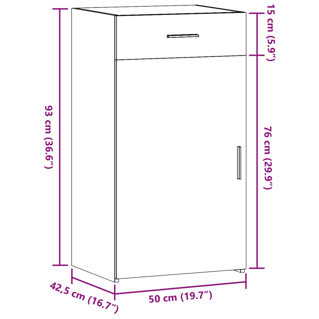 Sideboard Weiß 50x42,5x93 cm Holzwerkstoff