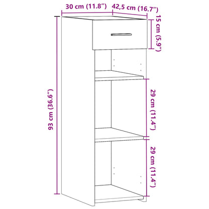 Sideboard Räuchereiche 30x42,5x93 cm Holzwerkstoff