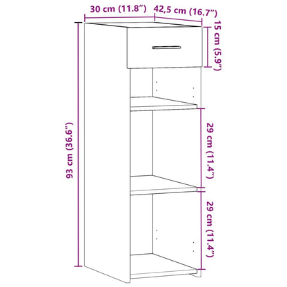 Sideboard Grau Sonoma 30x42,5x93 cm Holzwerkstoff