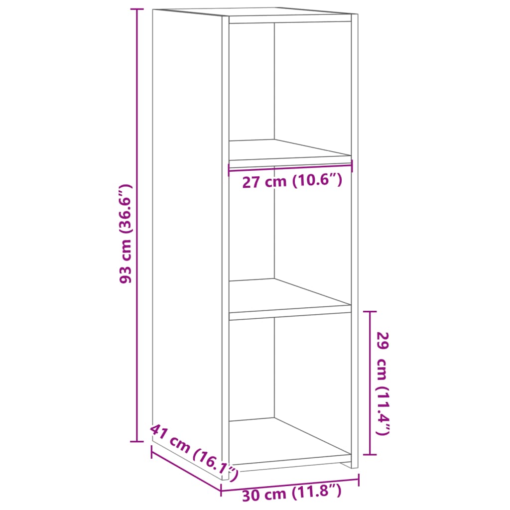 Sideboard Betongrau 30x41x93 cm Holzwerkstoff