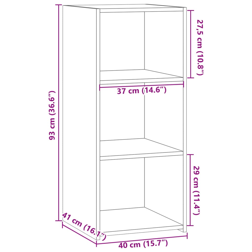 Sideboard Grau Sonoma 40x41x93 cm Holzwerkstoff