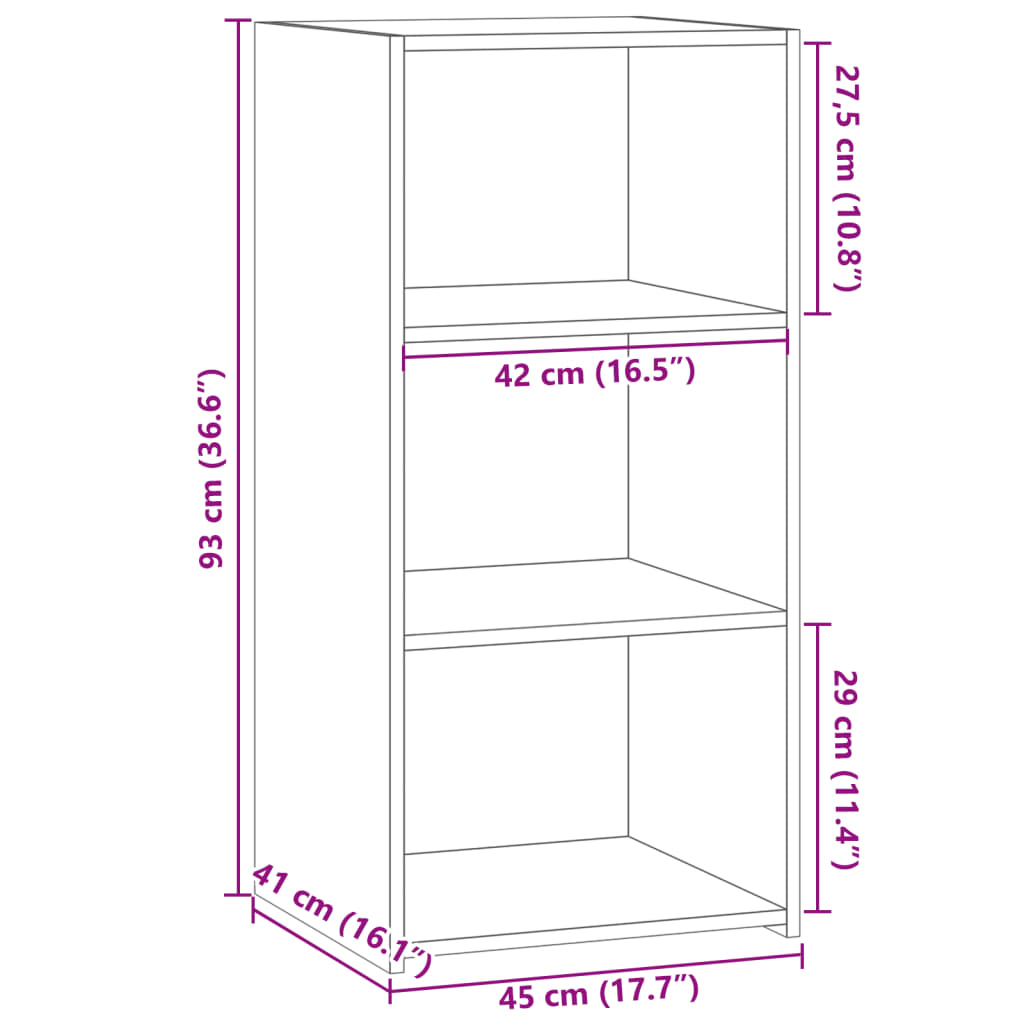 Sideboard Schwarz 45x41x93 cm Holzwerkstoff