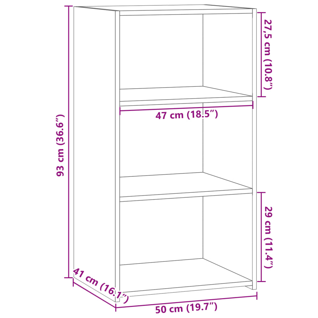 Sideboard Sonoma-Eiche 50x41x93 cm Holzwerkstoff