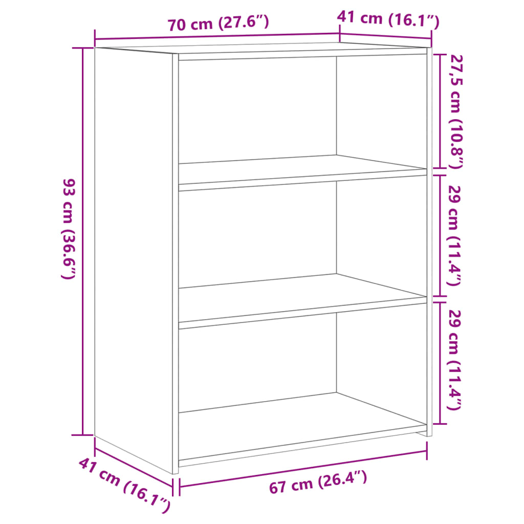 Sideboard Weiß 70x41x93 cm Holzwerkstoff