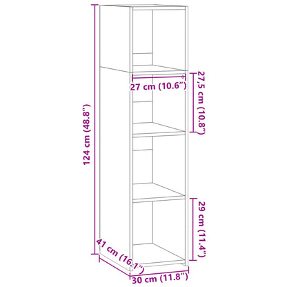 Highboard Betongrau 30x41x124 cm Holzwerkstoff