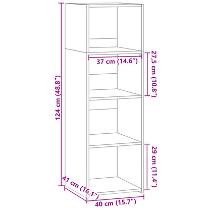 Highboard Braun Eichen-Optik 40x41x124 cm Holzwerkstoff