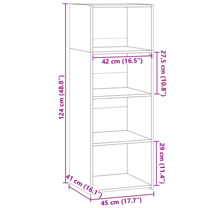 Highboard Weiß 45x41x124 cm Holzwerkstoff