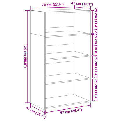 Highboard Weiß 70x41x124 cm Holzwerkstoff