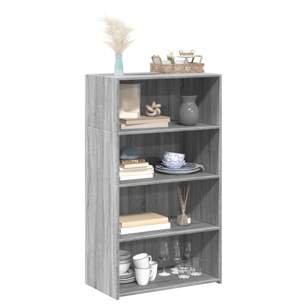 Highboard Grau Sonoma 70x41x124 cm Holzwerkstoff