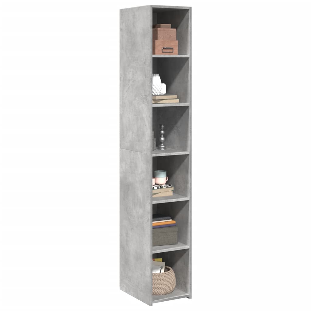 Highboard Betongrau 30x41x185 cm Holzwerkstoff