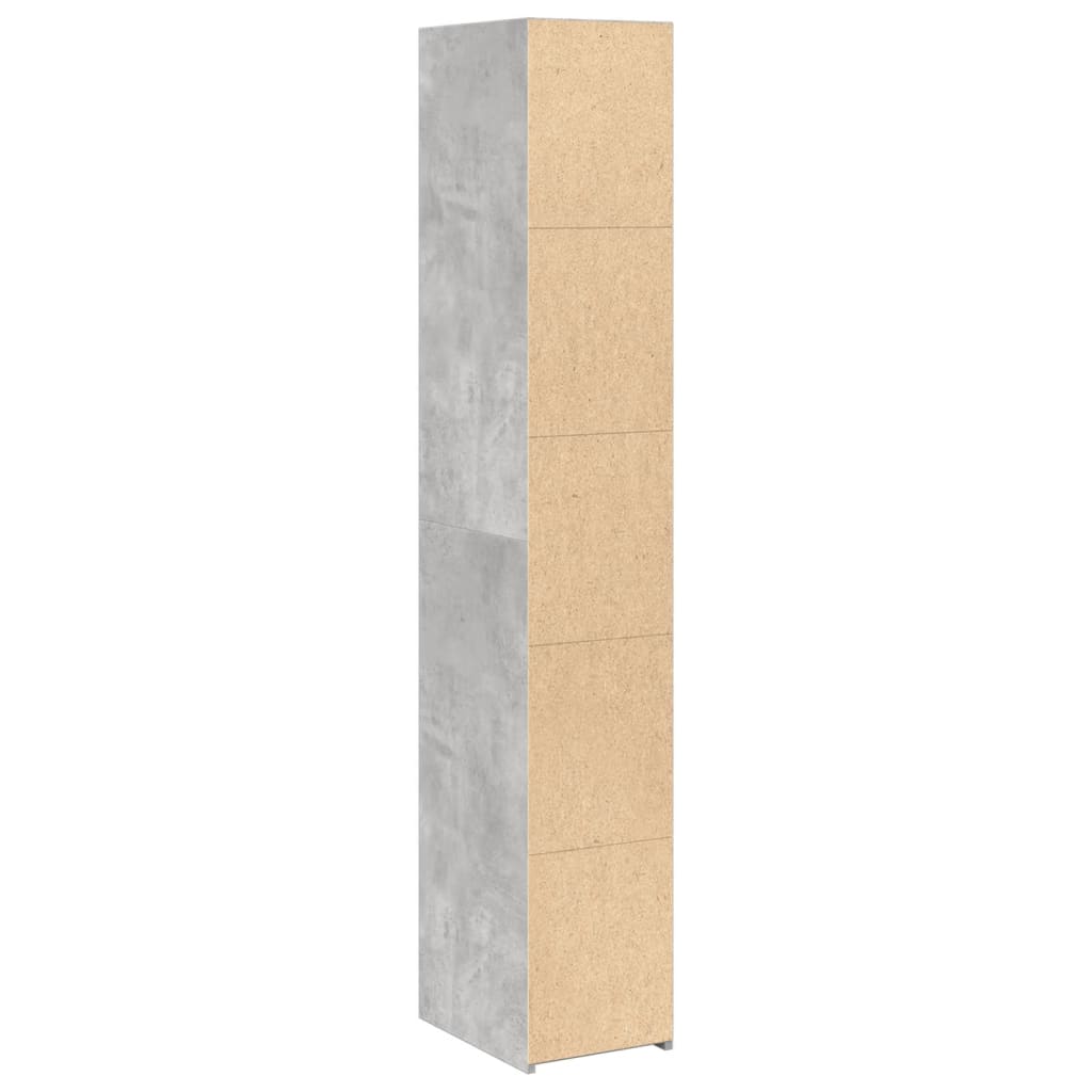 Highboard Betongrau 30x41x185 cm Holzwerkstoff