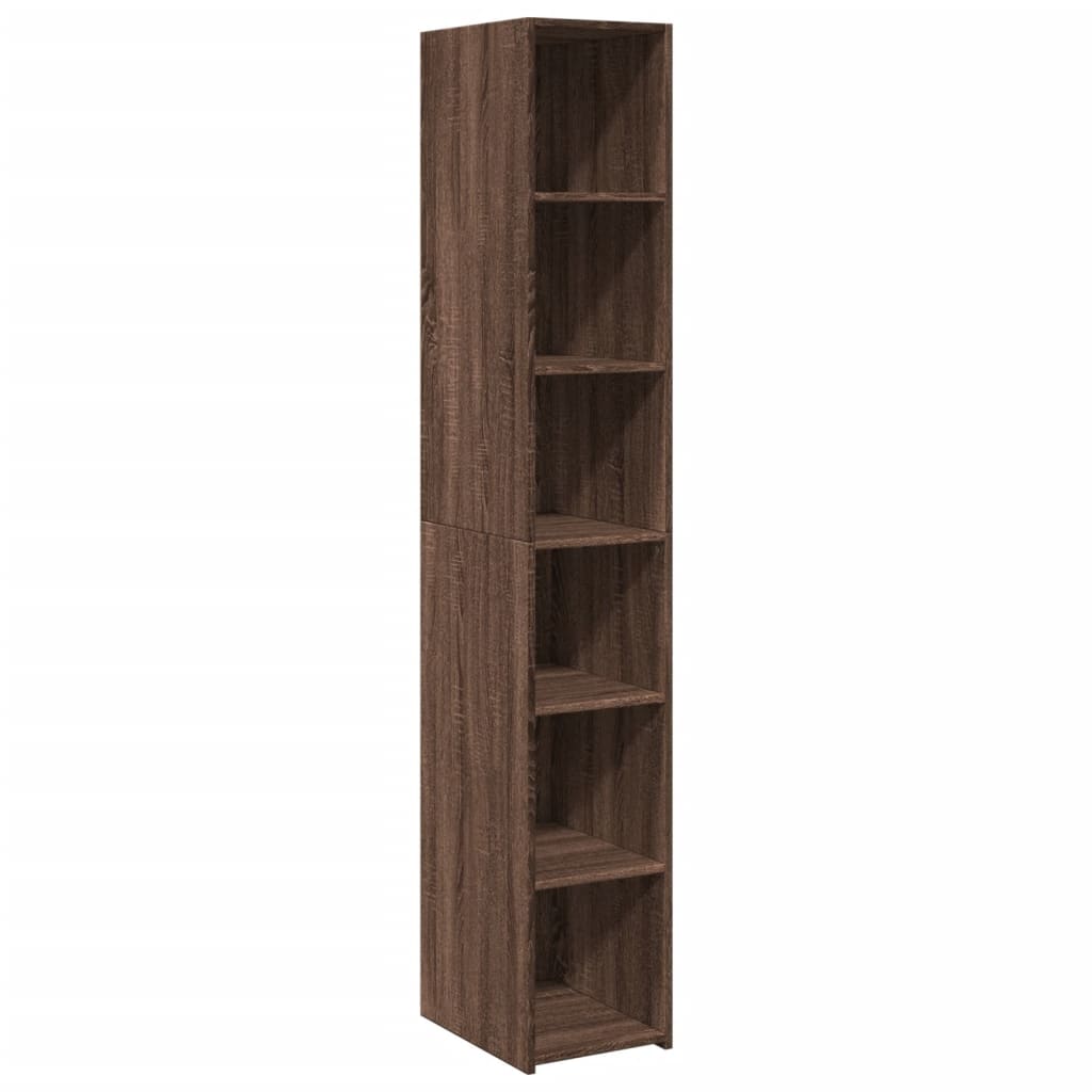 Highboard Braun Eichen-Optik 30x41x185 cm Holzwerkstoff