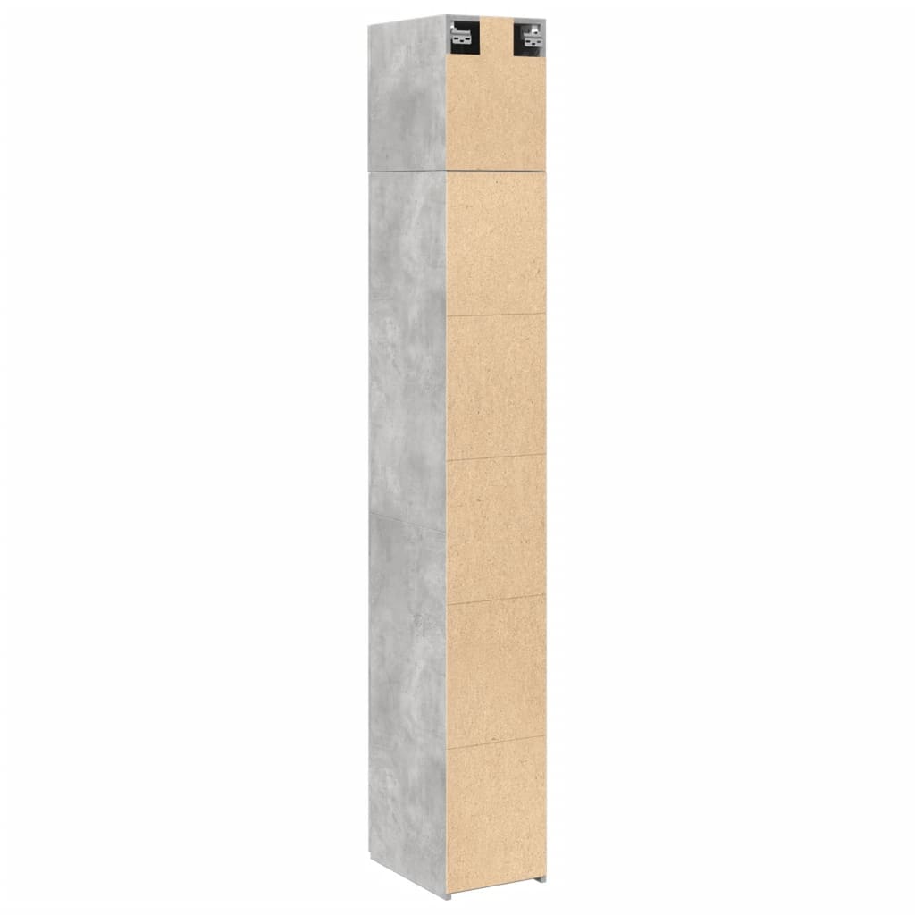 Hochschrank Schmal Betongrau 30x42,5x225 cm Holzwerkstoff