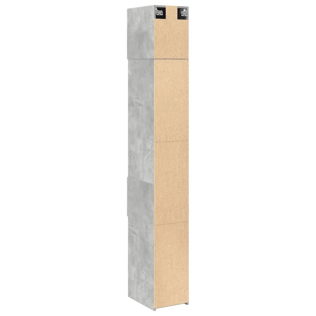 Hochschrank Schmal Betongrau 30x42,5x225 cm Holzwerkstoff