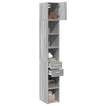 Hochschrank Schmal Grau Sonoma 30x42,5x225 cm Holzwerkstoff