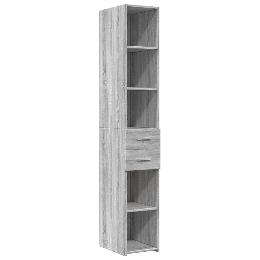 Hochschrank Schmal Grau Sonoma 30x42,5x225 cm Holzwerkstoff