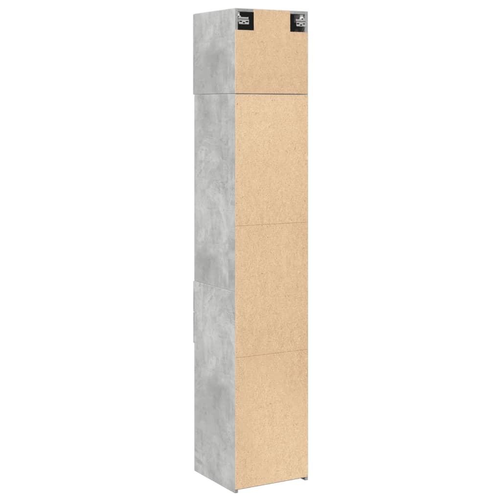 Hochschrank Schmal Betongrau 40x42,5x225 cm Holzwerkstoff