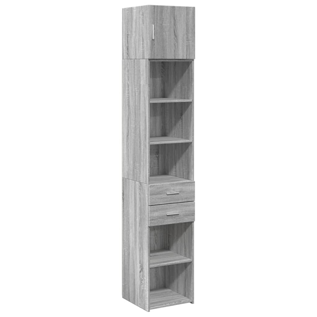 Hochschrank Schmal Grau Sonoma 40x42,5x225 cm Holzwerkstoff