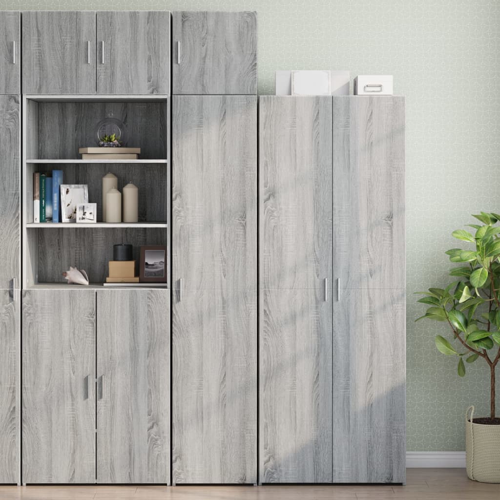 Hochschrank Schmal Grau Sonoma 40x42,5x225 cm Holzwerkstoff