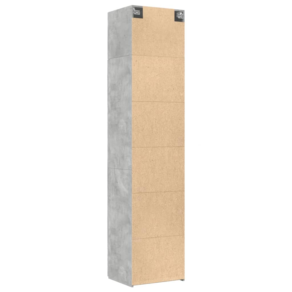 Hochschrank Schmal Betongrau 50x42,5x225 cm Holzwerkstoff